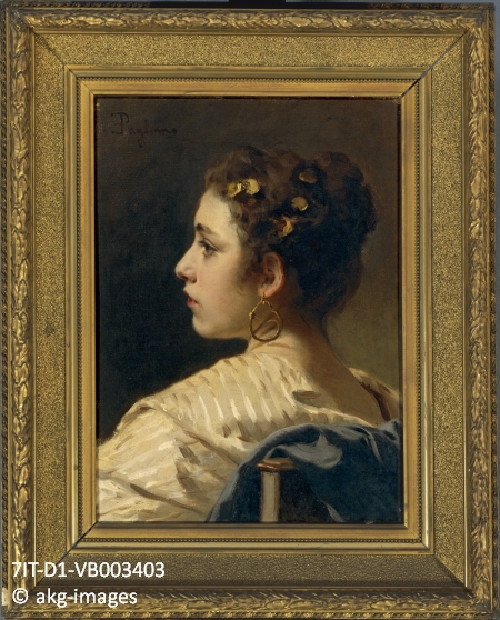 7IT-D1-VB003403 Eleuterio Pagliano's Portrait of a Young Woman, circa 1894 akg-images / De Agostini Picture Library