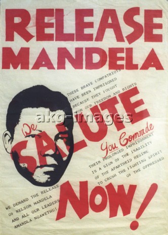 Plakat mit Aufruf z.Freilassung Mandelas – Poster calling for release ...